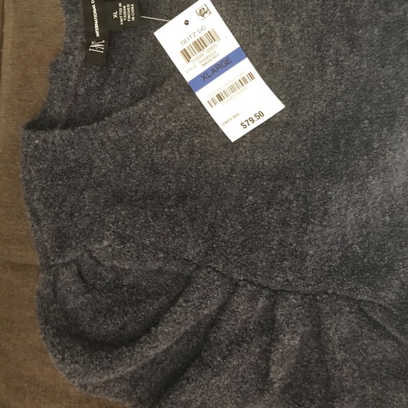 INC International Concepts NWT Puffy Sleeve Glitz DC Sweater in Inkberry Sz XL - Picture 7 of 10